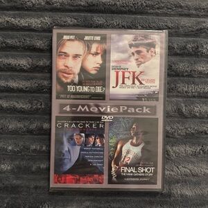 Movie 4 Pack: Too Young to Die / JFK Reckless Youth / Cracker / Final Shot DVD